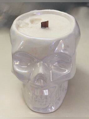 White Skull Candle